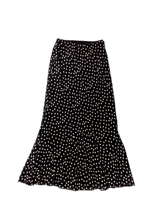 Chadwick's Dresses & Skirts - Vintage Chadwick's Polka Dot Flounce Hem Maxi Skirt Black Cream Size 8T